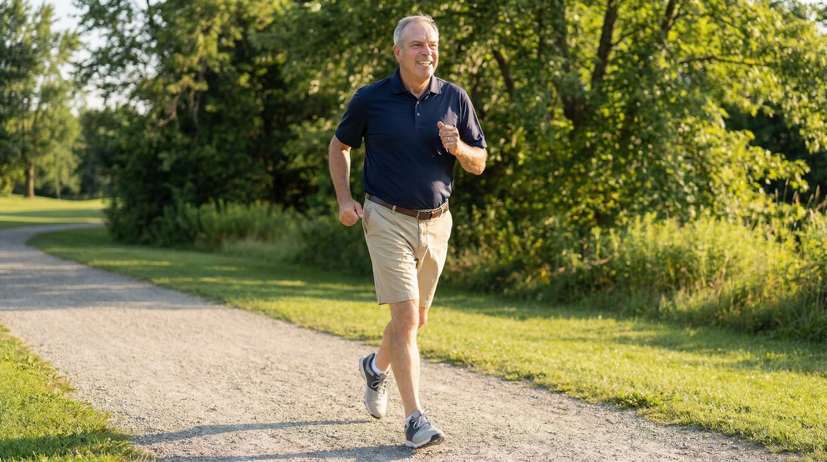 Person running lightly on trail