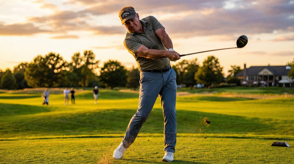 Masters golfer with powerful swing