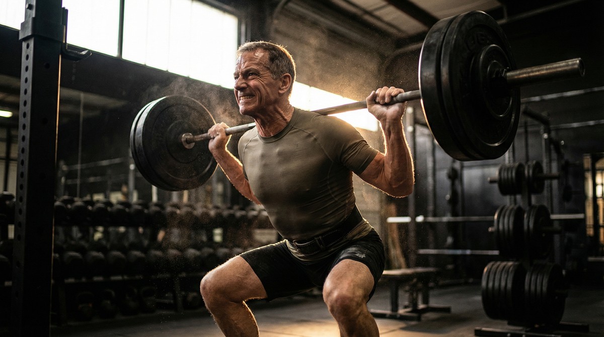 Masters athlete crushing heavy lifting