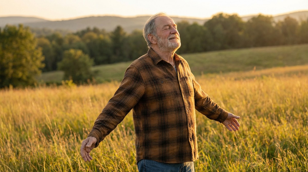 Breathing freely outdoors