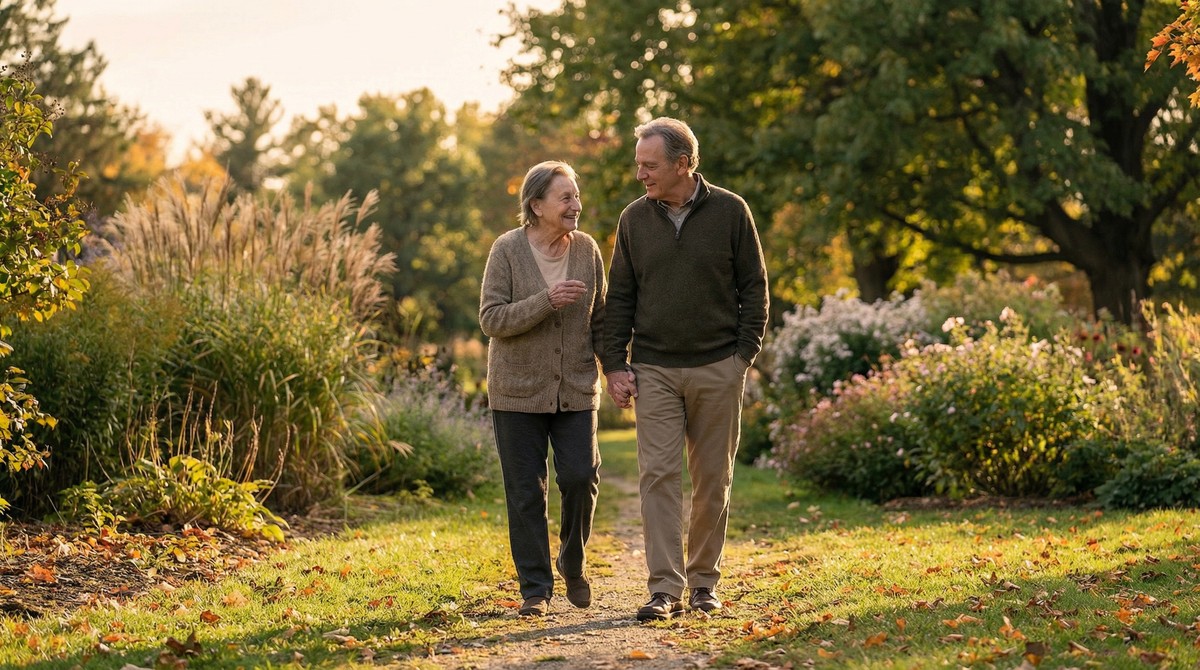 Walking freely outdoors